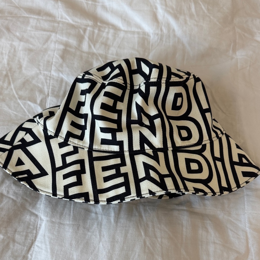 Fendi Monogram Black and White Hat